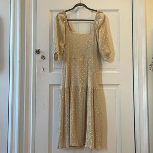 Sienna Sky beige polka dot tea midi dress